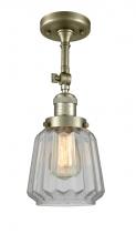  201F-AB-G142 - Chatham - 1 Light - 7 inch - Antique Brass - Semi-Flush Mount