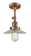  201F-AC-G2 - Halophane - 1 Light - 9 inch - Antique Copper - Semi-Flush Mount