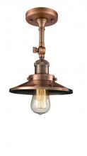  201F-AC-M3-LED - Railroad - 1 Light - 8 inch - Antique Copper - Semi-Flush Mount