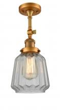  201F-BB-G142 - Chatham - 1 Light - 7 inch - Brushed Brass - Semi-Flush Mount