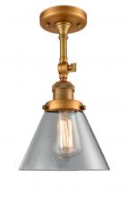  201F-BB-G42 - Cone - 1 Light - 8 inch - Brushed Brass - Semi-Flush Mount