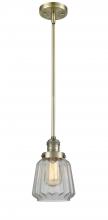  201S-AB-G142 - Chatham - 1 Light - 7 inch - Antique Brass - Stem Hung - Mini Pendant