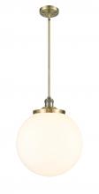  201S-AB-G201-14-LED - Beacon - 1 Light - 14 inch - Antique Brass - Stem Hung - Pendant