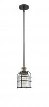  201S-BAB-G54-CE - Bell Cage - 1 Light - 6 inch - Black Antique Brass - Stem Hung - Mini Pendant