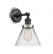  203BK-BPSN-HRSN-G42 - Cone - 1 Light - 8 inch - Matte Black - Sconce