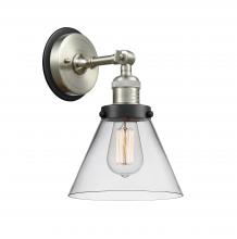  203SN-BPBK-HRBK-G42 - Cone - 1 Light - 8 inch - Brushed Satin Nickel - Sconce