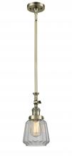  206-AB-G142 - Chatham - 1 Light - 7 inch - Antique Brass - Stem Hung - Mini Pendant