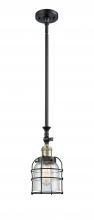  206-BAB-G54-CE - Bell Cage - 1 Light - 6 inch - Black Antique Brass - Stem Hung - Mini Pendant