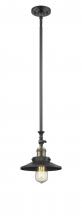  206-BAB-M6 - Railroad - 1 Light - 8 inch - Black Antique Brass - Stem Hung - Mini Pendant