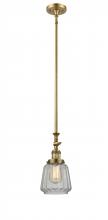  206-BB-G142 - Chatham - 1 Light - 7 inch - Brushed Brass - Stem Hung - Mini Pendant