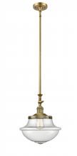  206-BB-G544-LED - Oxford - 1 Light - 12 inch - Brushed Brass - Stem Hung - Mini Pendant