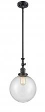  206-BK-G204-10 - Beacon - 1 Light - 10 inch - Matte Black - Stem Hung - Mini Pendant