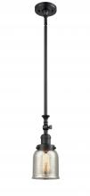  206-BK-G58 - Bell - 1 Light - 5 inch - Matte Black - Stem Hung - Mini Pendant