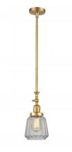  206-SG-G142 - Chatham - 1 Light - 7 inch - Satin Gold - Stem Hung - Mini Pendant