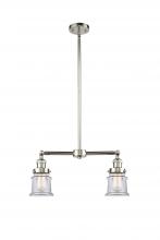  209-PN-G182S - Canton - 2 Light - 21 inch - Polished Nickel - Stem Hung - Island Light