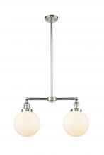  209-PN-G201-8 - Beacon - 2 Light - 25 inch - Polished Nickel - Stem Hung - Island Light