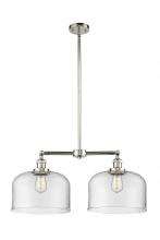  209-PN-G72-L - Bell - 2 Light - 21 inch - Polished Nickel - Stem Hung - Island Light