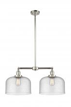  209-PN-G74-L - Bell - 2 Light - 21 inch - Polished Nickel - Stem Hung - Island Light