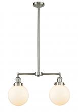  209-SN-G201-8 - Beacon - 2 Light - 25 inch - Brushed Satin Nickel - Stem Hung - Island Light