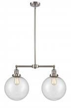  209-SN-G204-10 - Beacon - 2 Light - 25 inch - Brushed Satin Nickel - Stem Hung - Island Light