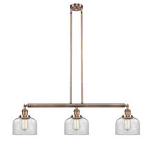  213-AC-G72 - Bell - 3 Light - 41 inch - Antique Copper - Stem Hung - Island Light