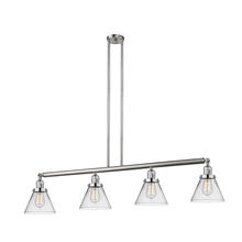  214-SN-G42-LED - Cone - 4 Light - 52 inch - Brushed Satin Nickel - Stem Hung - Island Light