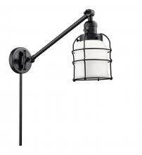  237-BK-G51-CE - Bell Cage - 1 Light - 8 inch - Matte Black - Swing Arm