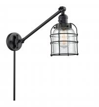  237-BK-G52-CE - Bell Cage - 1 Light - 8 inch - Matte Black - Swing Arm