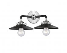  284-2W-BPN-M6-BK - Railroad - 2 Light - 16 inch - Black Polished Nickel - Bath Vanity Light