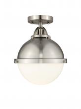  288-1C-SN-HFS-81-SN - Hampden - 1 Light - 9 inch - Brushed Satin Nickel - Semi-Flush Mount