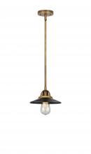  288-1S-BB-M6-BK - Railroad - 1 Light - 8 inch - Brushed Brass - Cord hung - Mini Pendant