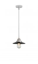  288-1S-PC-M6-BK - Railroad - 1 Light - 8 inch - Polished Chrome - Cord hung - Mini Pendant