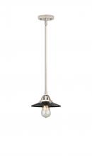  288-1S-PN-M6-BK - Railroad - 1 Light - 8 inch - Polished Nickel - Cord hung - Mini Pendant