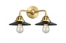  288-2W-SG-M6-BK - Railroad - 2 Light - 16 inch - Satin Gold - Bath Vanity Light