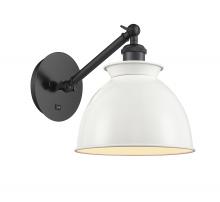  317-1W-BK-M14-W - Adirondack - 1 Light - 8 inch - Matte Black - Sconce