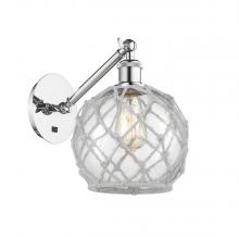  317-1W-PC-G122-8RW - Farmhouse Rope - 1 Light - 8 inch - Polished Chrome - Sconce