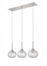  323-3I-SN-G323-7CL - Berkshire - 3 Light - 28 inch - Brushed Satin Nickel - Cord Hung - Island Light