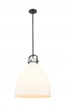  410-1SL-BK-G412-18WH - Newton Bell - 1 Light - 18 inch - Matte Black - Pendant