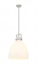  411-1SL-SN-G412-16WH - Newton Bell - 1 Light - 16 inch - Satin Nickel - Pendant