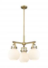  411-3CR-BB-G410-7WH - Newton Sphere - 3 Light - 21 inch - Brushed Brass - Pendant