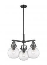  411-3CR-BK-G410-7SDY - Newton Sphere - 3 Light - 21 inch - Matte Black - Pendant