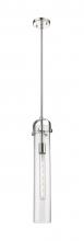  413-1SS-PN-G413-1S-4CL - Pilaster - 1 Light - 4 inch Glass - Polished Nickel - Pendant