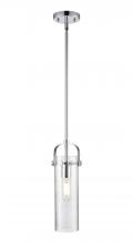  423-1S-PC-G423-12SDY - Pilaster II Cylinder - 1 Light - 12 inch Long Glass - Polished Chrome - Pendant