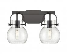  423-2W-BK-G410-6SDY - Pilaster II Sphere - 2 Light - 17 inch - Matte Black - Bath Vanity Light