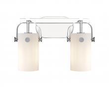  423-2W-PC-G423-7WH - Pilaster - 2 Light - 15 inch - Polished Chrome - Bath Vanity Light