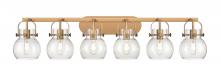  423-6W-BB-G410-6SDY - Pilaster II Sphere - 6 Light - 46 inch - Brushed Brass - Bath Vanity Light