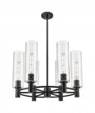  434-6CR-BK-G434-12CL - Crown Point - 6 Light - 24 inch - Matte Black - Chandelier