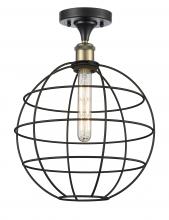 Innovations Lighting 516-1C-BAB-CE-12-BK - Lake Placid - 1 Light - 12 inch - Black Antique Brass - Semi-Flush Mount