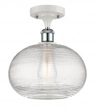 Innovations Lighting 516-1C-WPC-G555-10CL - Ithaca - 1 Light - 10 inch - White Polished Chrome - Semi-Flush Mount