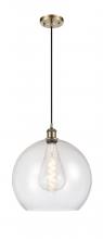 Innovations Lighting 516-1P-AB-G124-14 - Athens - 1 Light - 14 inch - Antique Brass - Cord hung - Pendant